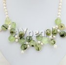 pearl green rutilated kvarts halssmykke