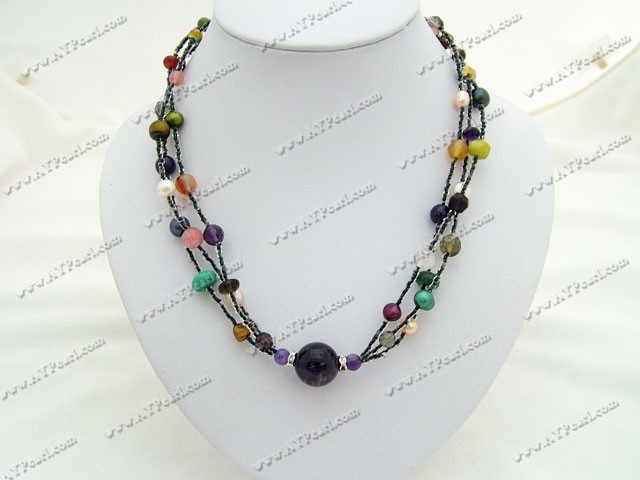 amethyst multi-stone necklace