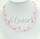 Wholesale Gemstone Jewelry-crystal rose quartz necklace