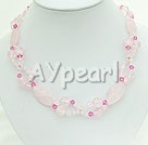 crystal rose quartz necklace