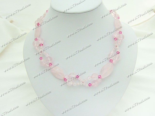 crystal rose quartz necklace