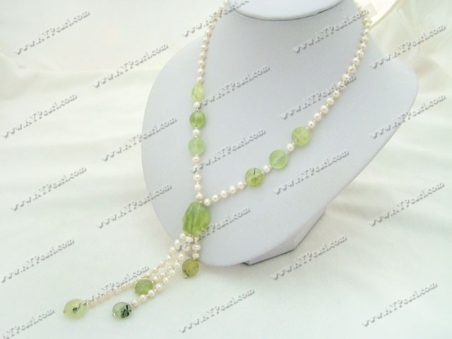 pear green rutilated quartz necklace