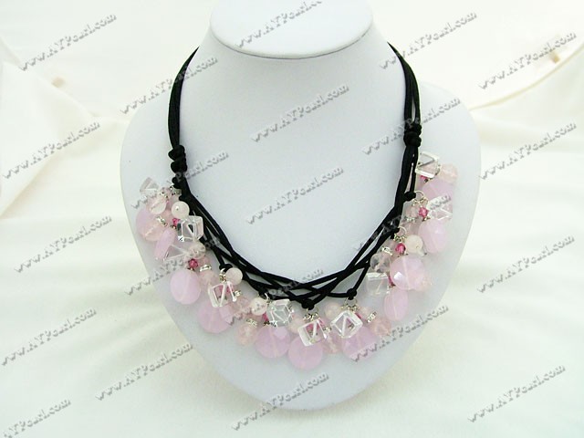 rose quartz crystal necklace