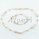 Wholesale Set Jewelry-three color pearl set
