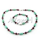 turquoise coral black agate set