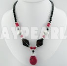 Wholesale black agate coral necklace