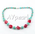 turquoise coral black agate set