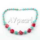 agate noire turquoise corail ensemble