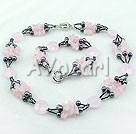 black pearl rose quartz sets