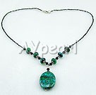 Wholesale Gemstone Necklace-black agate phenix stone necklace