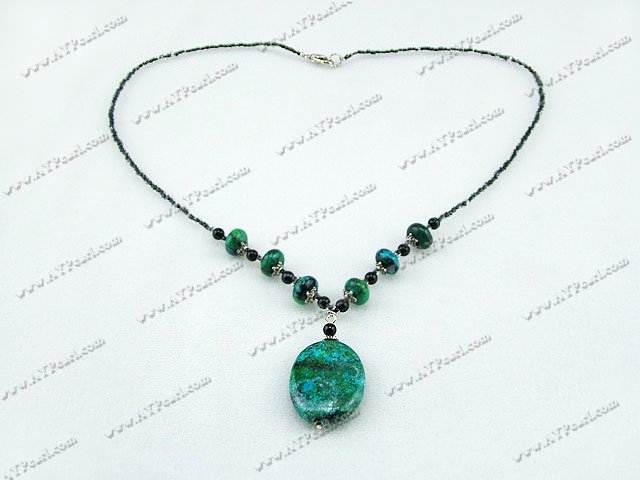 black agate phenix stone necklace