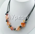 Wholesale Gemstone Jewelry-pearl agate necklace