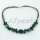 Wholesale Gemstone Necklace-black crystal phenix stone necklace
