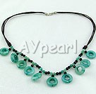 black agate blue jade necklace