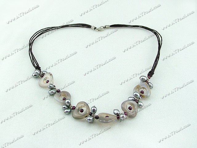 pearl gray agate necklace