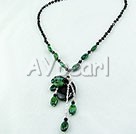 Black agate chtysocolla necklace