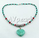 Wholesale Jewelry-Black agate turquoise bloodstone necklace