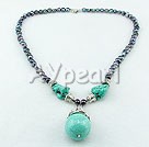 Wholesale black pearl turquoise necklace
