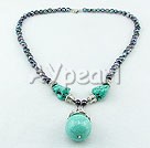 noir perle collier de turquoises