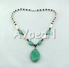black stone shell turquoise necklace