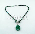 Wholesale Gemstone Necklace-black stone phenix stone necklace
