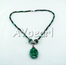 Wholesale Gemstone Jewelry-black stone phenix stone necklace