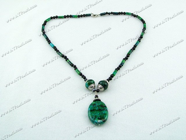 black stone phenix stone necklace
