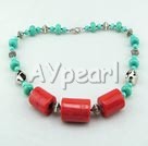 Wholesale coral turquoise necklace