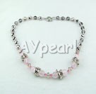crystal rose quartz necklace