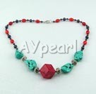 Wholesale pearl coral turquoise necklace