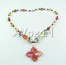 Wholesale Gemstone Jewelry-pearl three color jade necklace