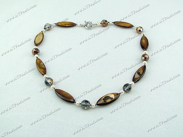 pearl shell crystal necklace