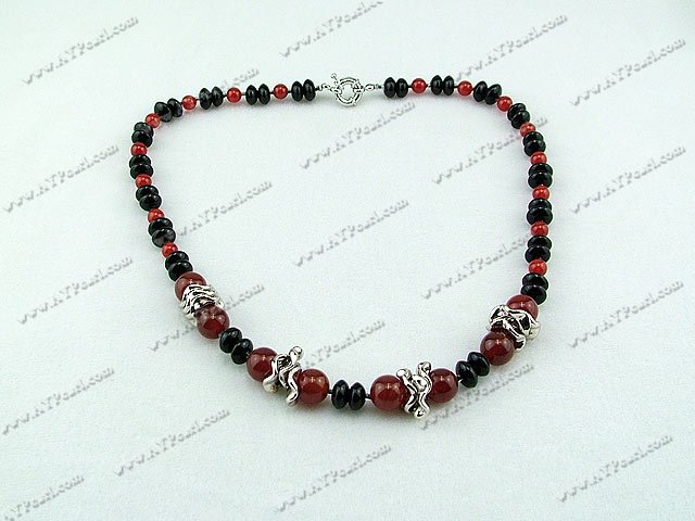 black and red agate necklace
