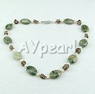 Wholesale pearl crystal and unakite necklace