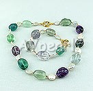 Wholesale Gemstone Jewelry-coin pearl fluorite stone set