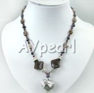 Wholesale Jewelry-garnet pearl smoky quartz necklace