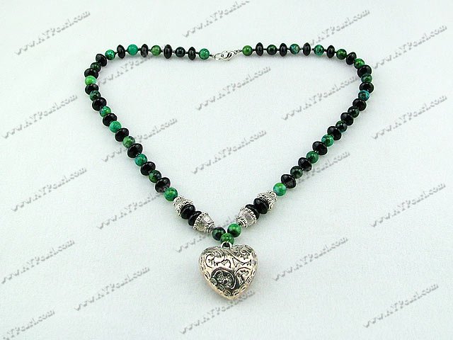 black agate phenix stone necklace