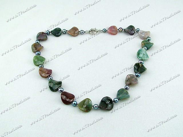 black pearl india agate necklace