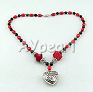 korall svart agat halsband