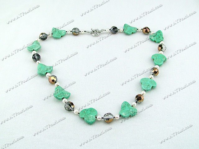 pearl crystal turquoise necklace