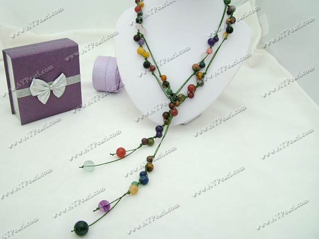 colored multi-stone necklace