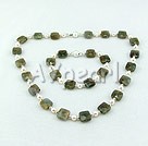 Wholesale Gemstone Necklace-pearl faced flash stone set