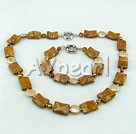 coin pearl picture jasper necklace