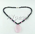 Wholesale pearl rose quartz necklace