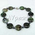 Wholesale Gemstone Necklace-black pearl agate necklace