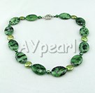 Wholesale Gemstone Jewelry-coin pearl unakite necklace