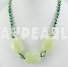 Wholesale Gemstone Necklace-pearl serpentine jade necklace