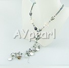 Pearl agate crystal necklace