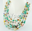 Turquoise multistone crystal necklace