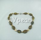 Wholesale Gemstone Necklace-pearl picture jasper necklace